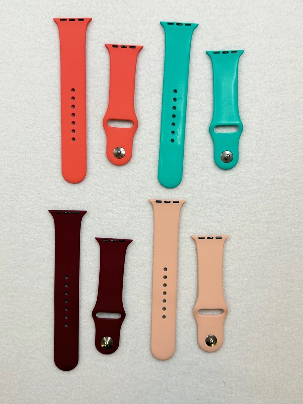 Silicone Replacement Watch Bands - Coral, Teal, Burgundy, Blush